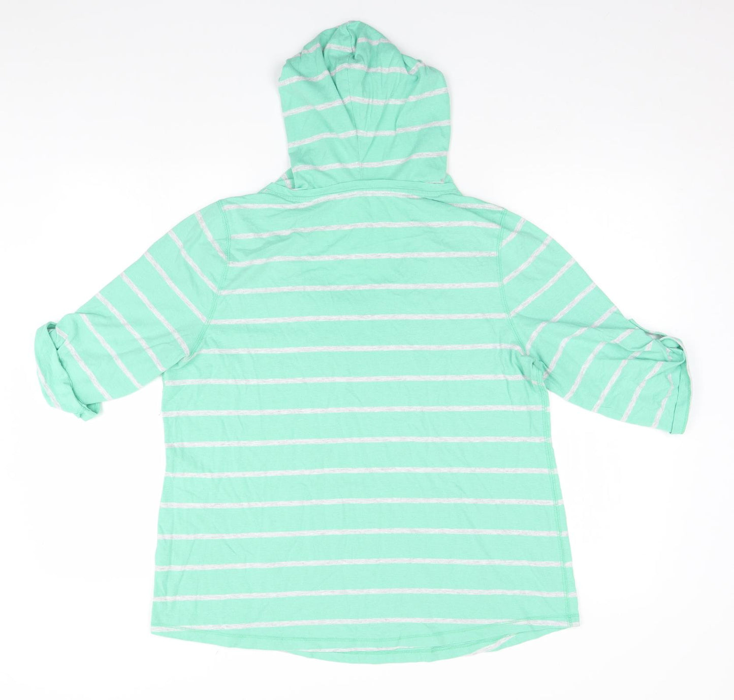 Sonoma Mens Green Striped  Pullover Hoodie Size L