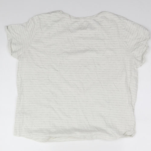 NEXT Womens White Striped  Top Pyjama Top Size 16  - B is for Bunny
