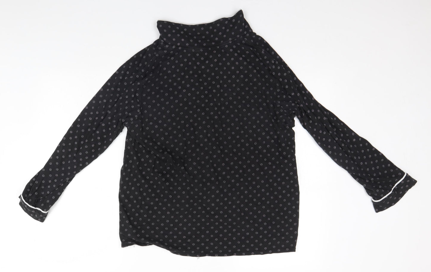 DKNY Womens Black Polka Dot  Top Pyjama Top Size XL