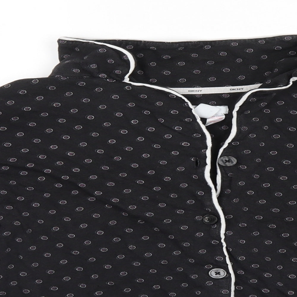DKNY Womens Black Polka Dot  Top Pyjama Top Size XL
