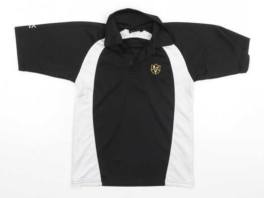 Front view of AKOA men’s black basic polo