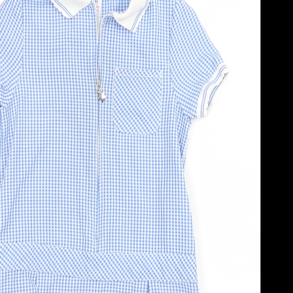 F&F Girls Black Check  A-Line  Size 7-8 Years  - School