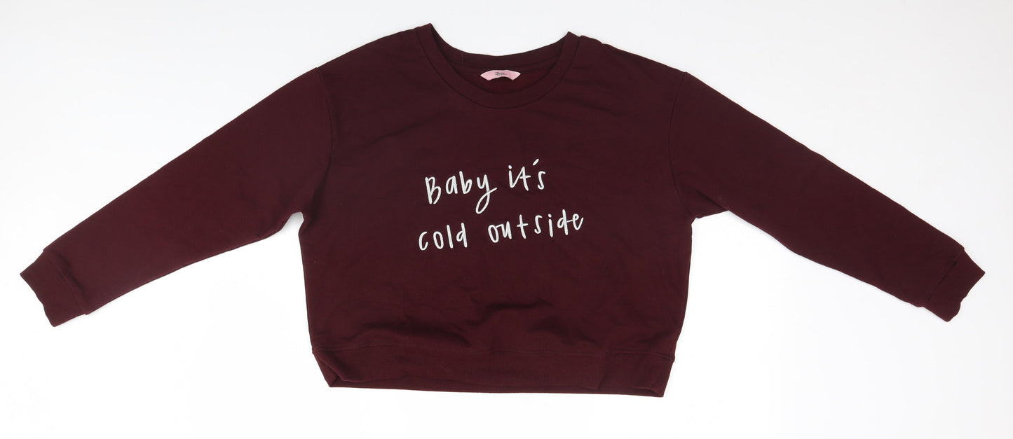 Boux Avenue Womens Black   Pullover Jumper Size 14  - Baby it's cold outside