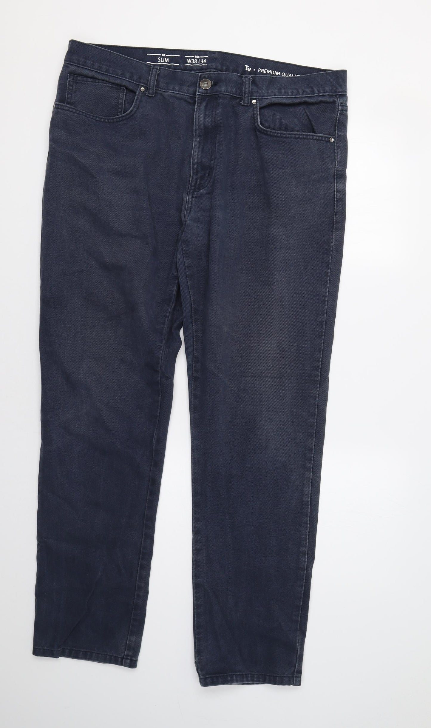 TU Mens Blue   Straight Jeans Size 38 L34 in