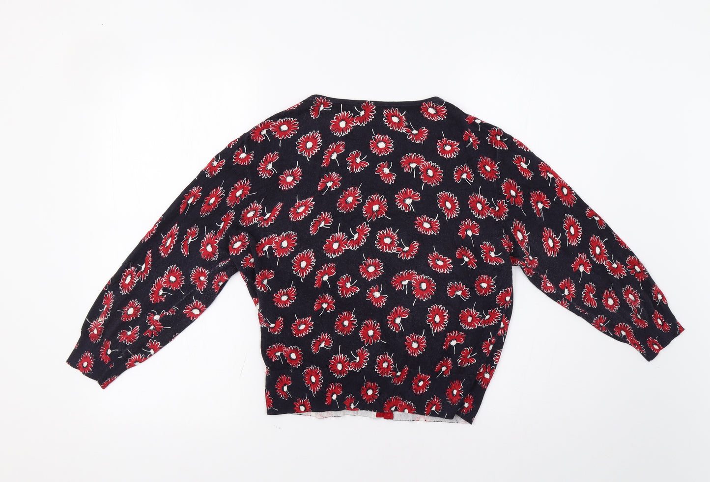 Hobbs Womens Blue Floral  Cardigan Jumper Size 16