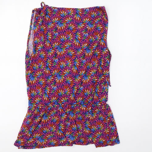 Warehouse Womens Purple Floral  Basic Blouse Size 14