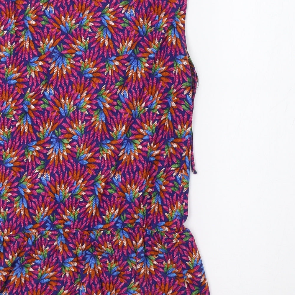 Warehouse Womens Purple Floral  Basic Blouse Size 14