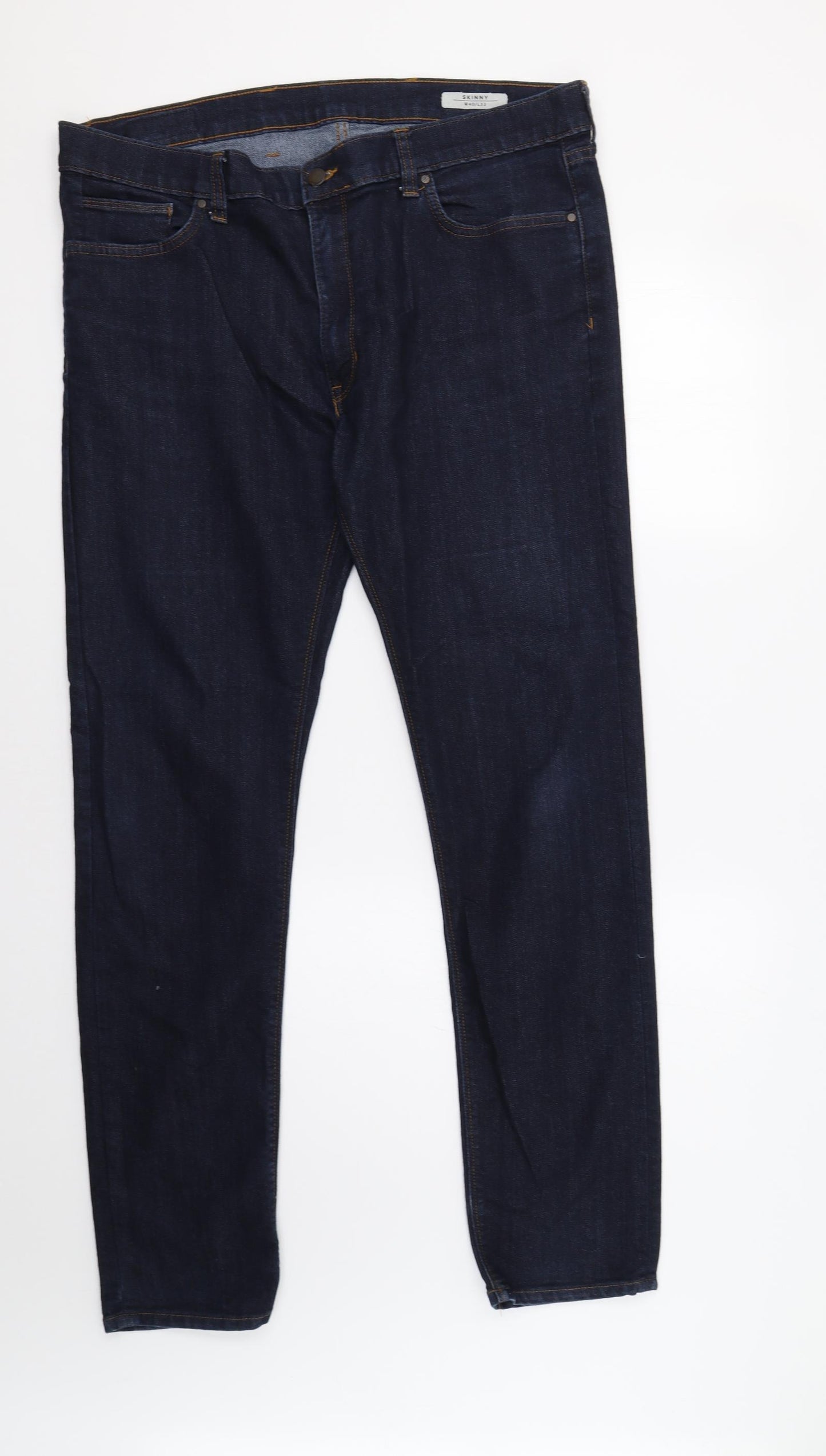 M&S Mens Blue   Skinny Jeans Size 40 L33 in
