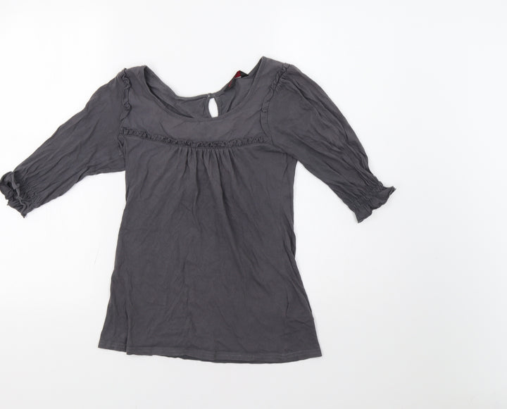 Miss Selfridge Womens Grey Basic Blouse Size 8