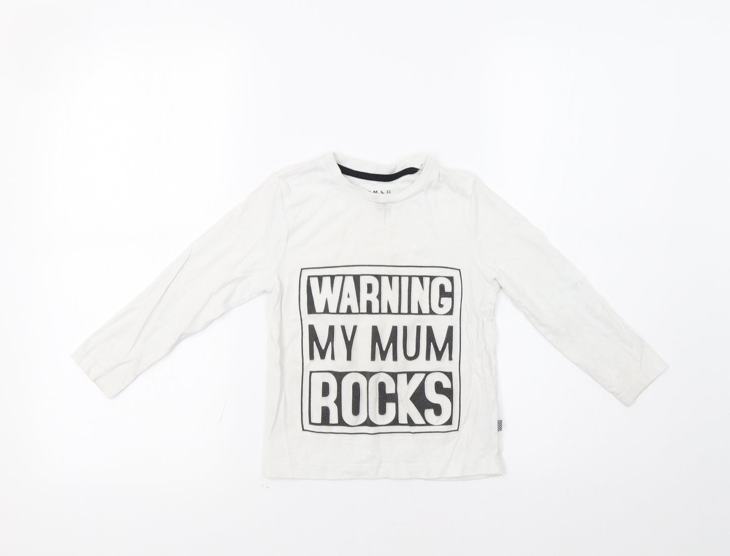 Nutmeg Girls White   Basic T-Shirt Size 3-4 Years  - Mum Rocks
