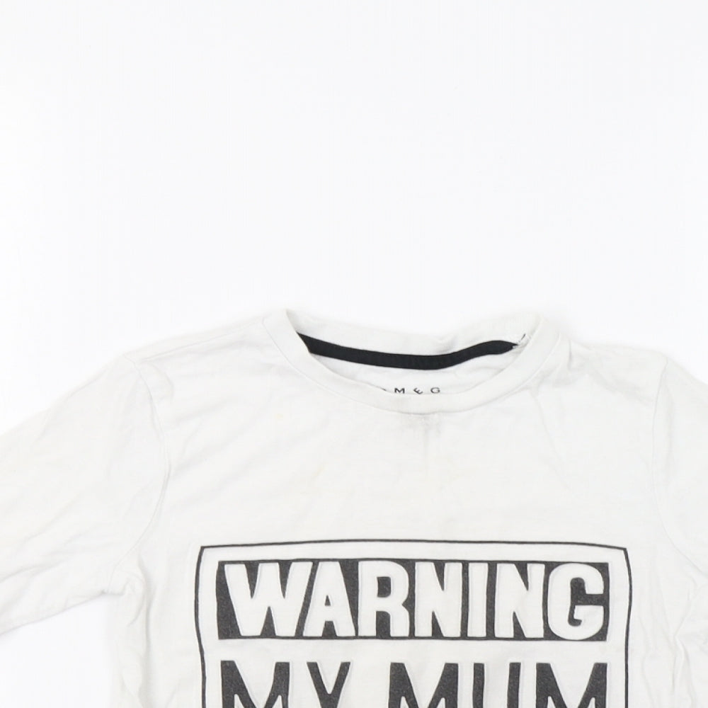 Nutmeg Girls White   Basic T-Shirt Size 3-4 Years  - Mum Rocks