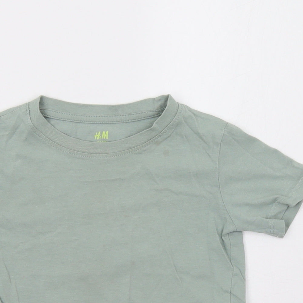 H&M Boys Green   Basic T-Shirt Size 2-3 Years
