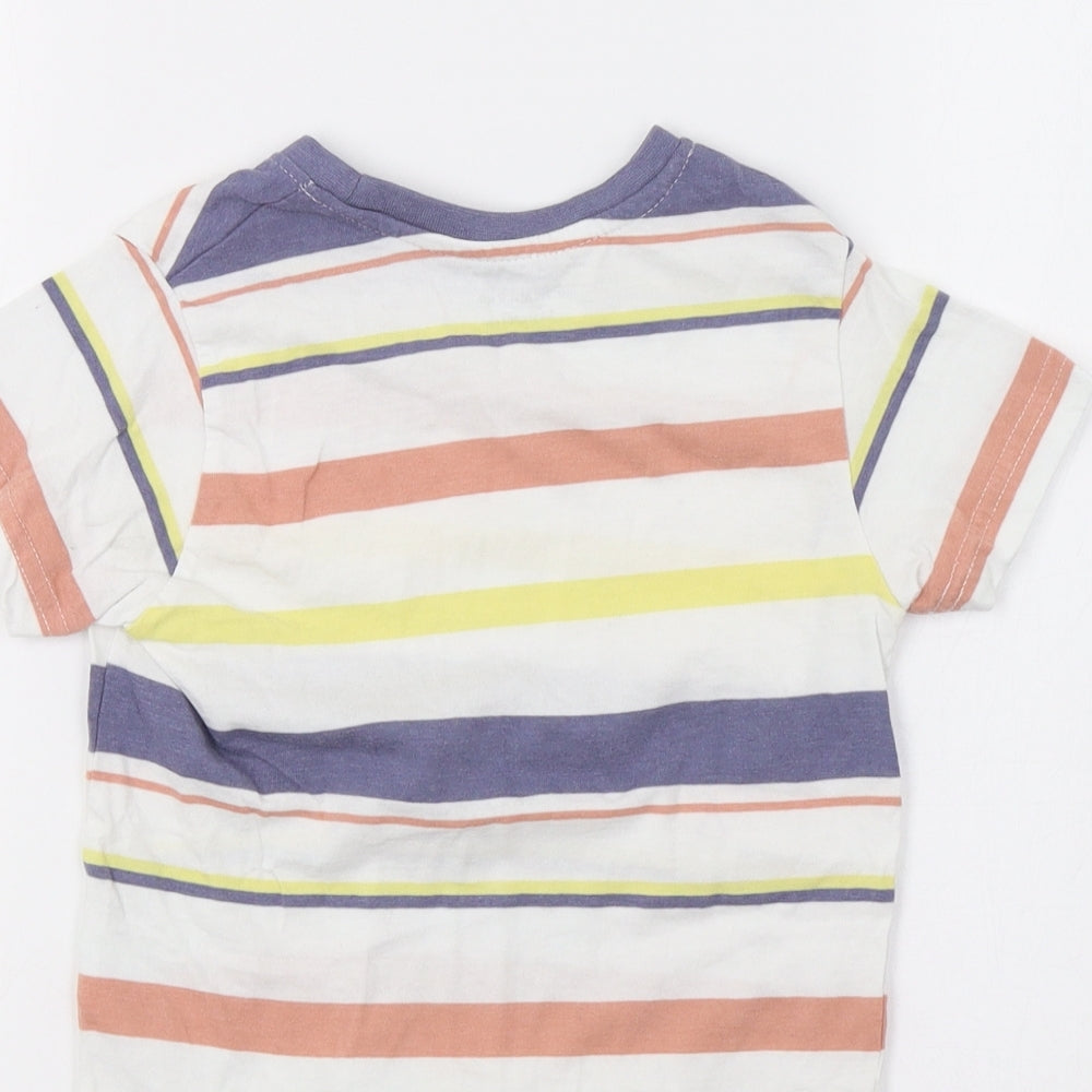 Primark Girls Multicoloured Striped  Basic T-Shirt Size 3-4 Years