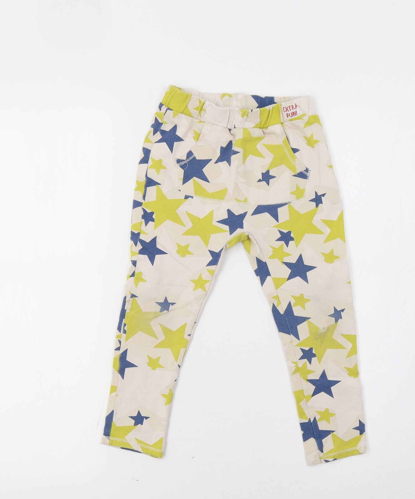 Zara Girls Beige Geometric  Jogger Trousers Size 4-5 Years - Star Print