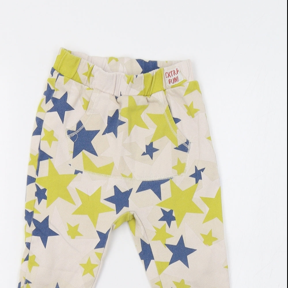 Zara Girls Beige Geometric  Jogger Trousers Size 4-5 Years - Star Print