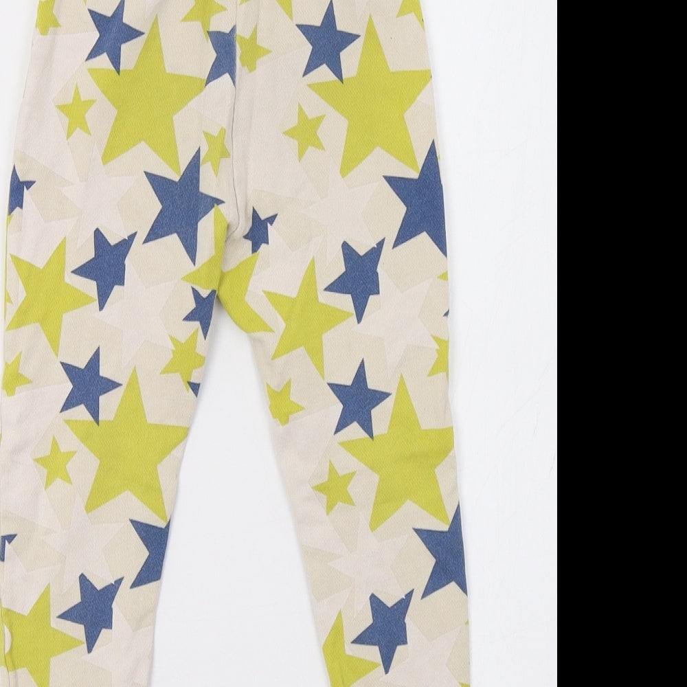 Zara Girls Beige Geometric  Jogger Trousers Size 4-5 Years - Star Print