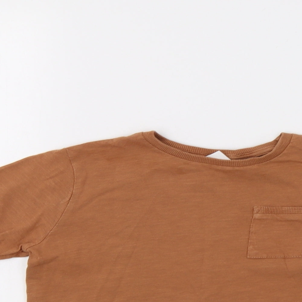 Zara Boys Brown   Basic T-Shirt Size 3-4 Years