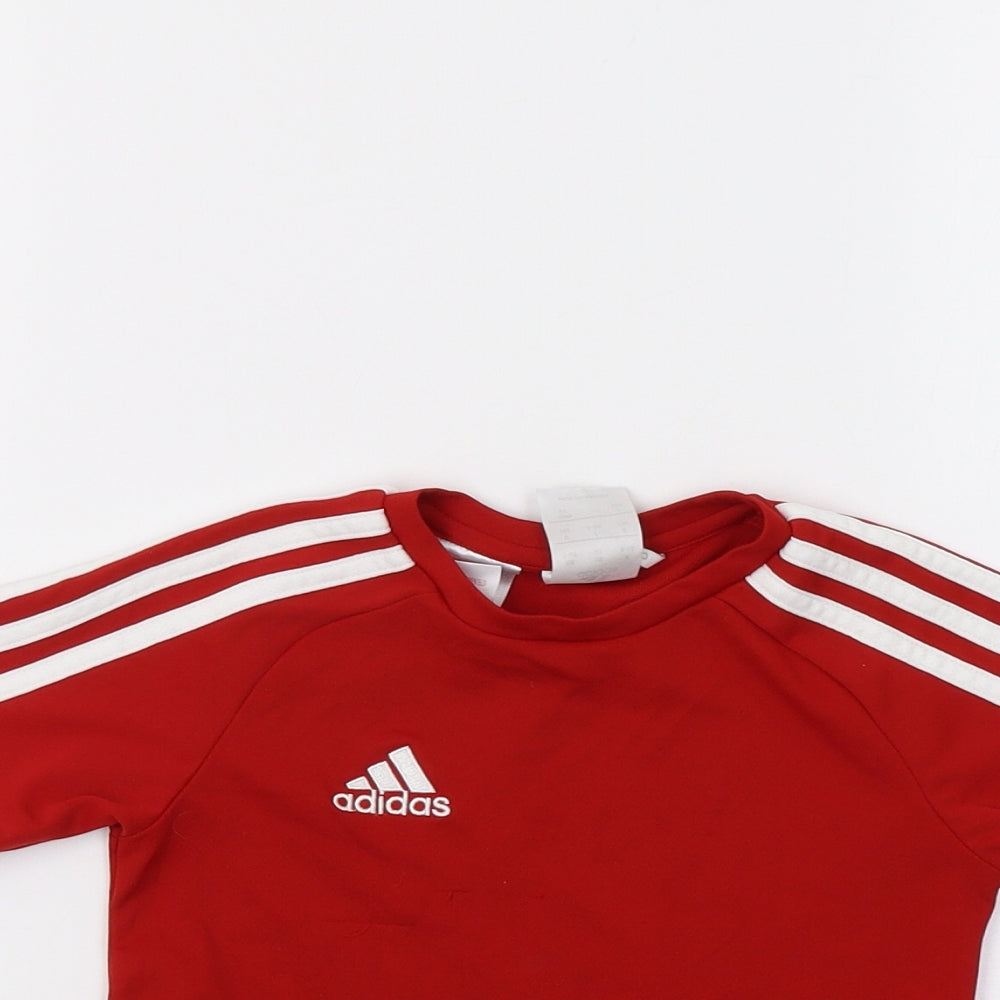 adidas Boys Red   Basic T-Shirt Size 3-4 Years
