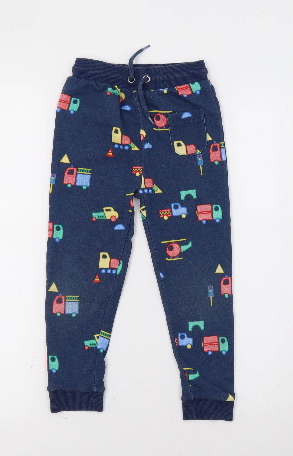 TU Boys Blue Geometric  Jogger Trousers Size 4-5 Years - Truck