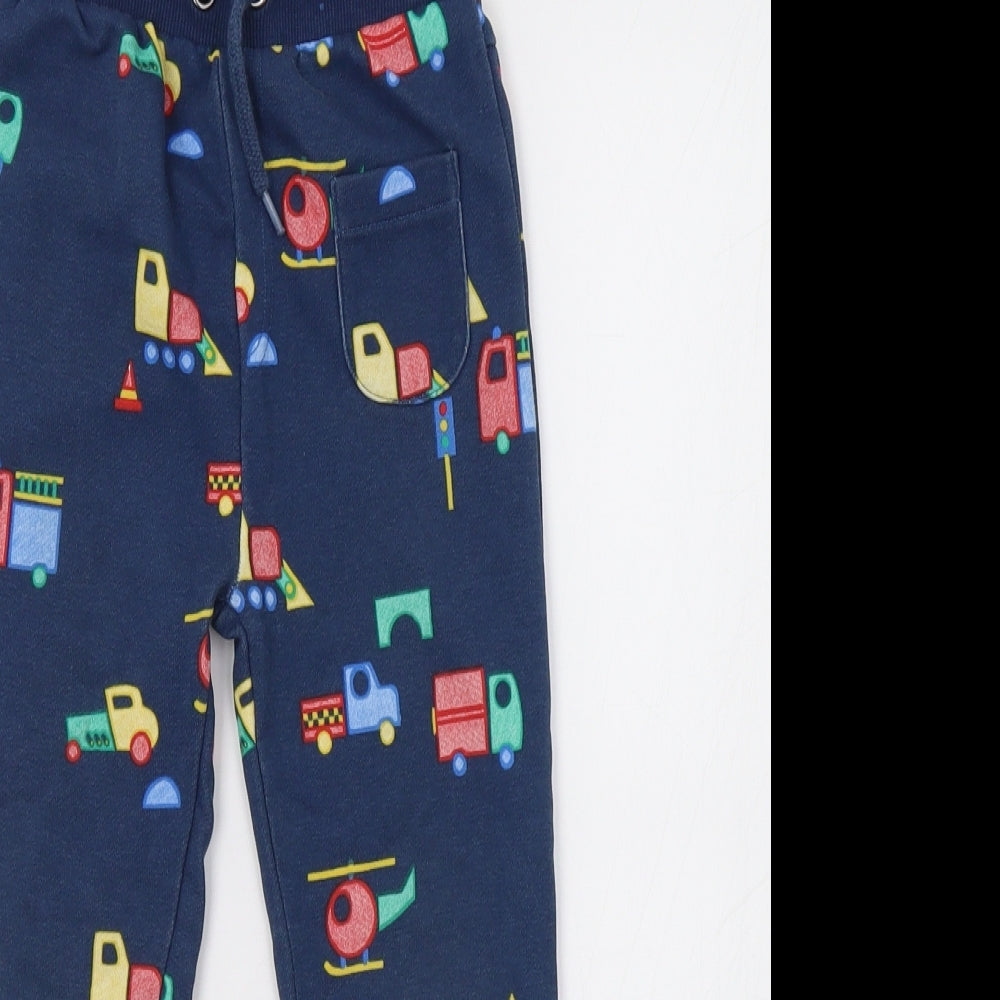 TU Boys Blue Geometric  Jogger Trousers Size 4-5 Years - Truck