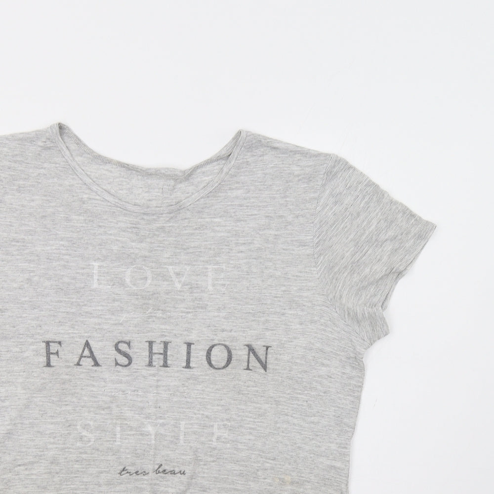 Matalan Womens Grey   Basic T-Shirt Size 12  - Love Fashion