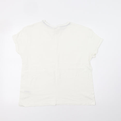 M&S Womens White   Basic T-Shirt Size M