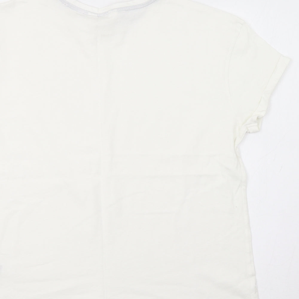 M&S Womens White   Basic T-Shirt Size M