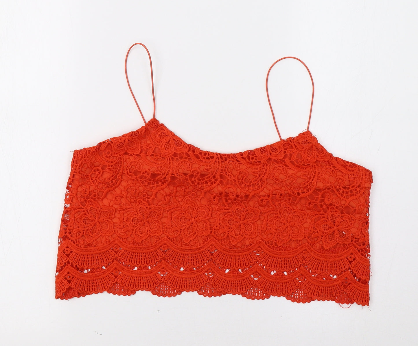 Diffuse Womens Red Floral  Cropped Tank Size 12