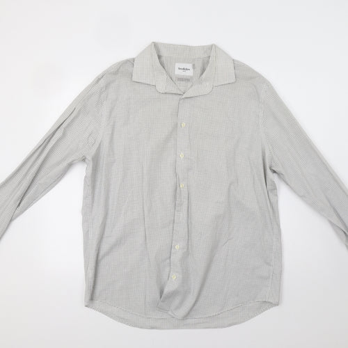 Goodiellow Mens Grey Check   Dress Shirt Size XL