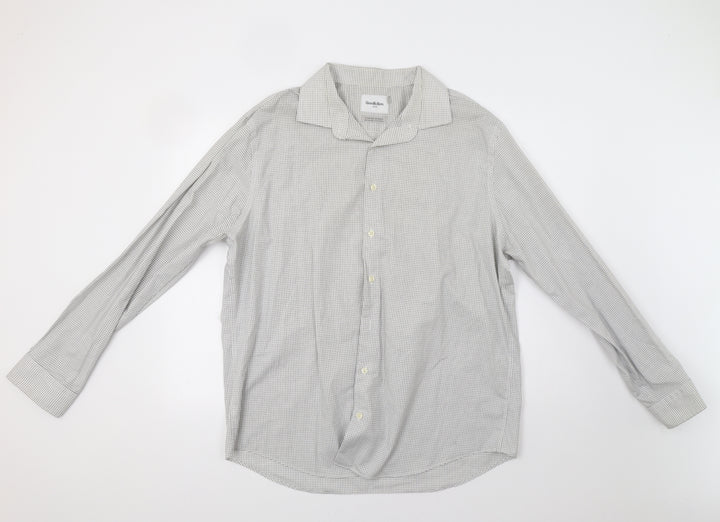 Goodiellow Mens Grey Check Dress Shirt Size XL