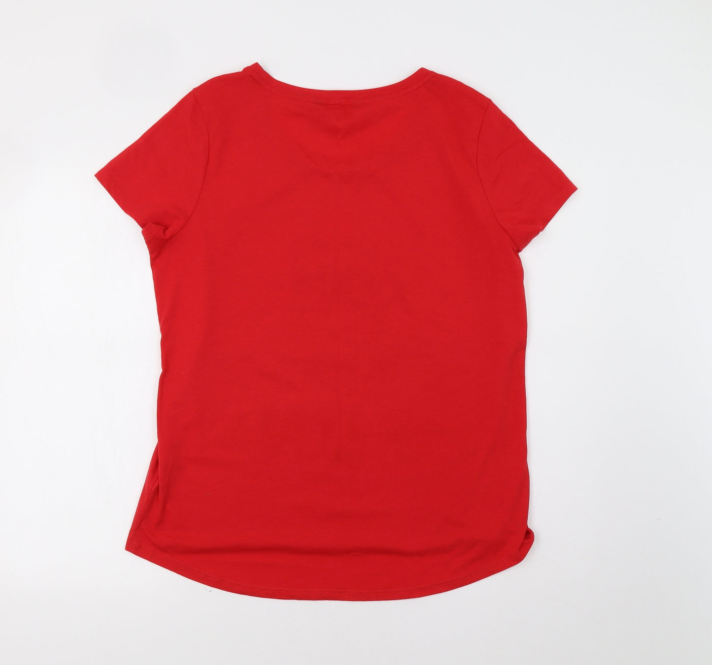 F&F Womens Red   Basic T-Shirt Size 14  - Christmas Top