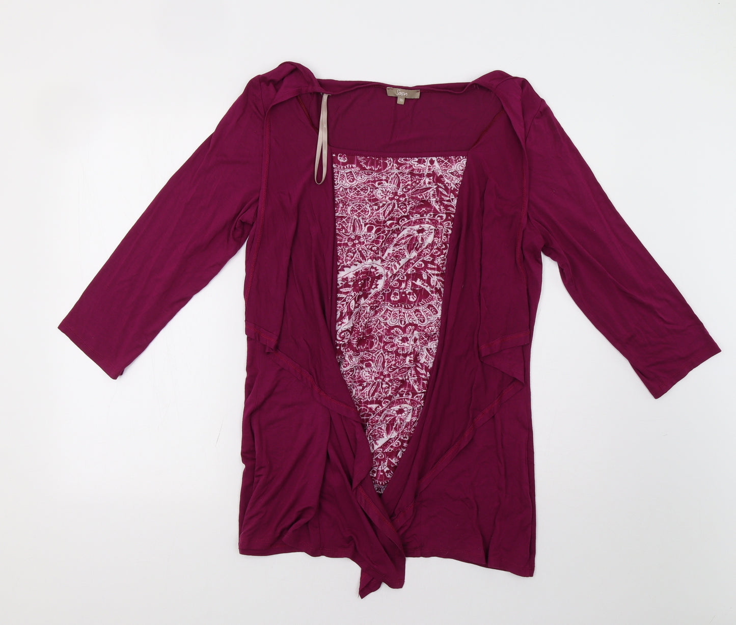 Soon Womens Purple Paisley  Tunic Blouse Size 16