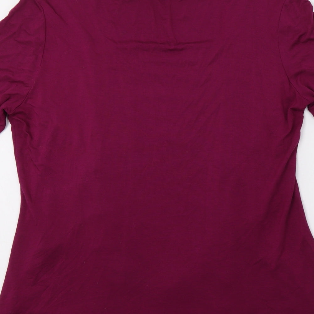 Soon Womens Purple Paisley  Tunic Blouse Size 16