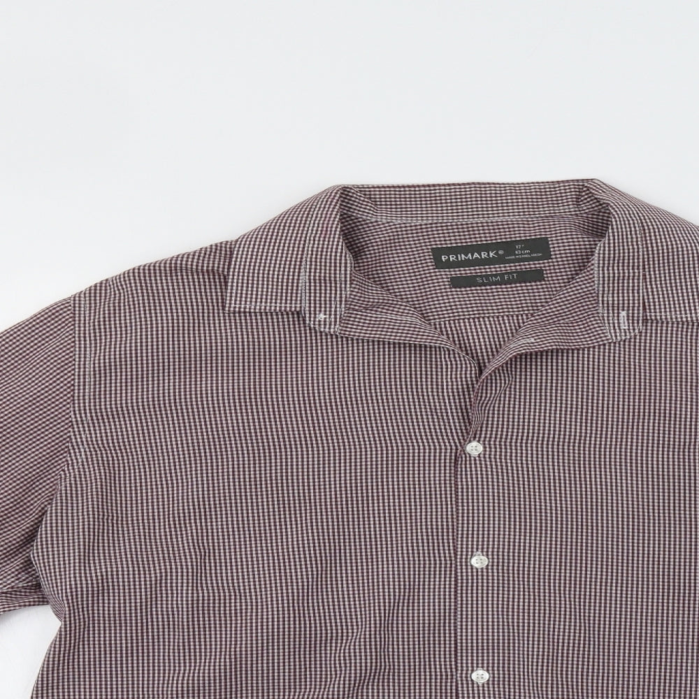 Primark Mens Red Check   Dress Shirt Size 17