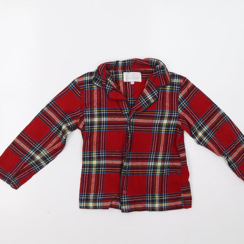 PJ Collection Girls Red Check  Top Pyjama Top Size 3-4 Years