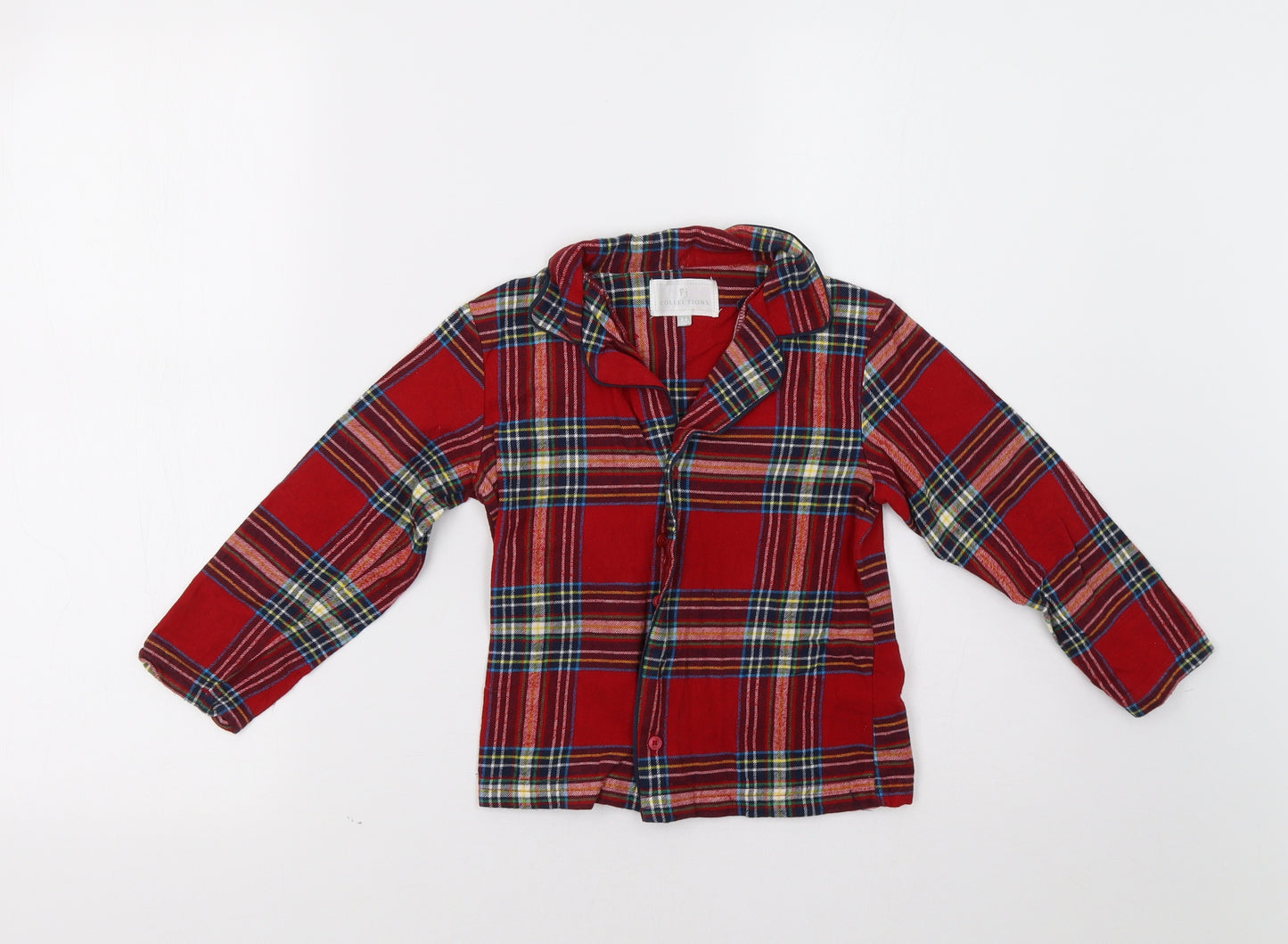 PJ Collection Girls Red Check  Top Pyjama Top Size 3-4 Years