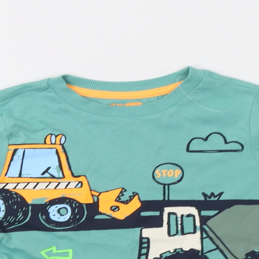 F&F Boys Green   Basic T-Shirt Size 3-4 Years  - Trucks