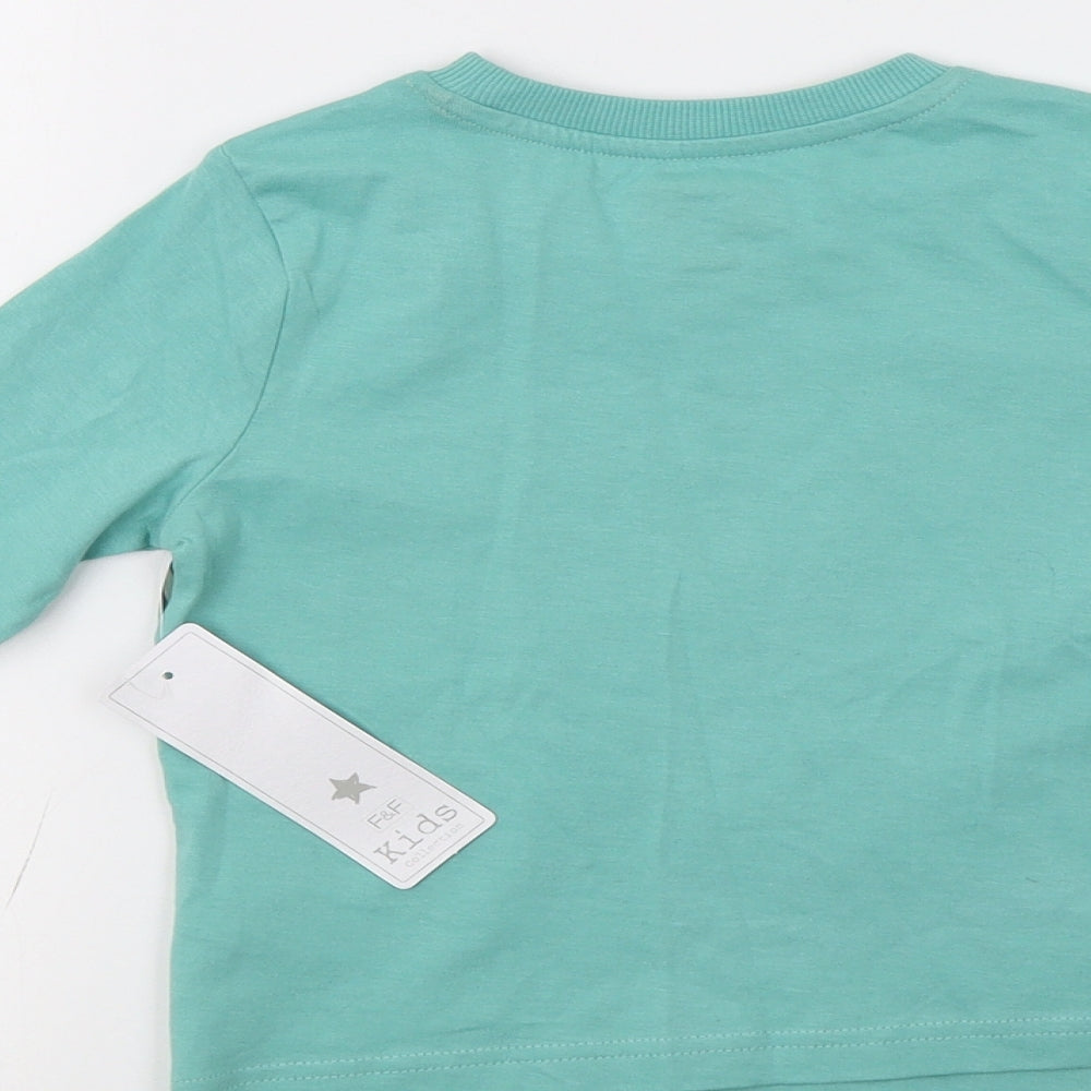 F&F Boys Green   Basic T-Shirt Size 3-4 Years  - Trucks
