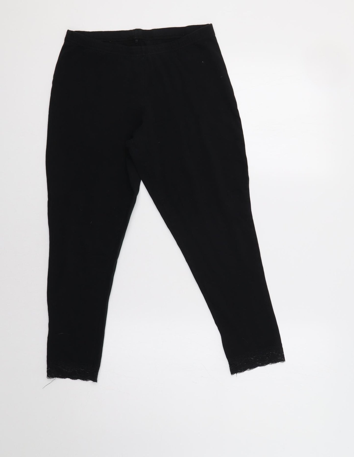 George Womens Black   Jegging Leggings Size 14 L21 in - Lace Detail