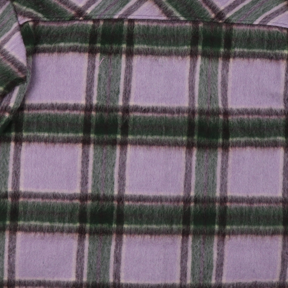 White Stuff Womens Purple Check  Overcoat Coatigan Size 12