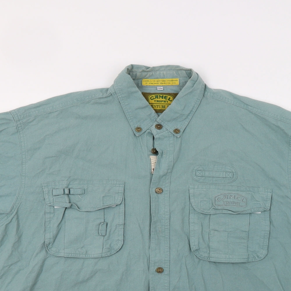 Camel Trophy Mens Green    Button-Up Size XL