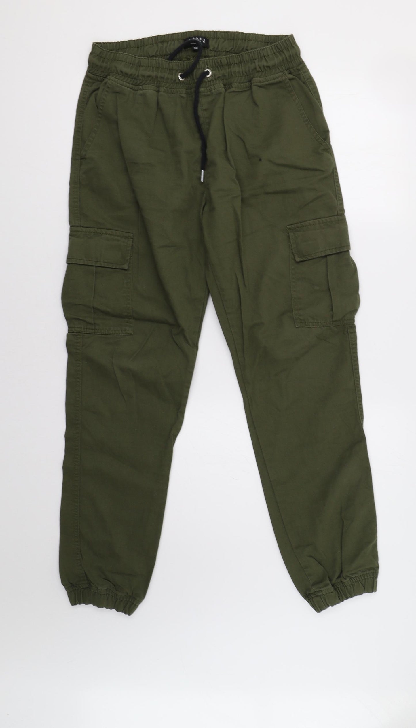 Boohoo Man Mens Green   Cargo Trousers Size 32 L29 in