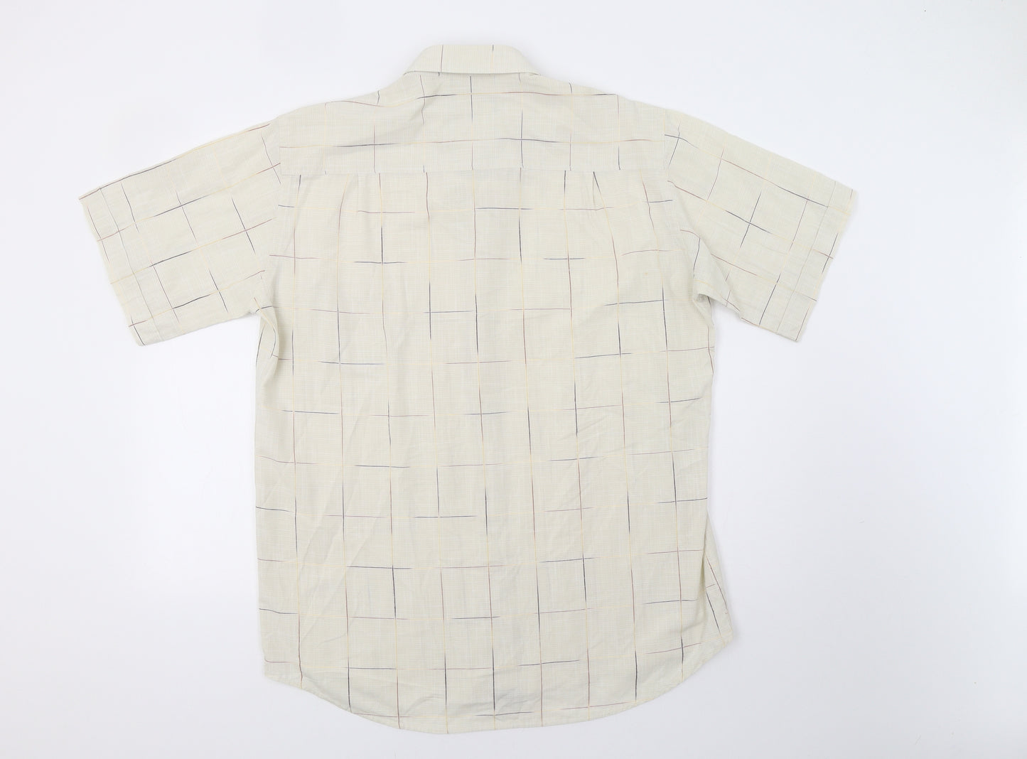 Jupiter Mens Beige Check   Button-Up Size L