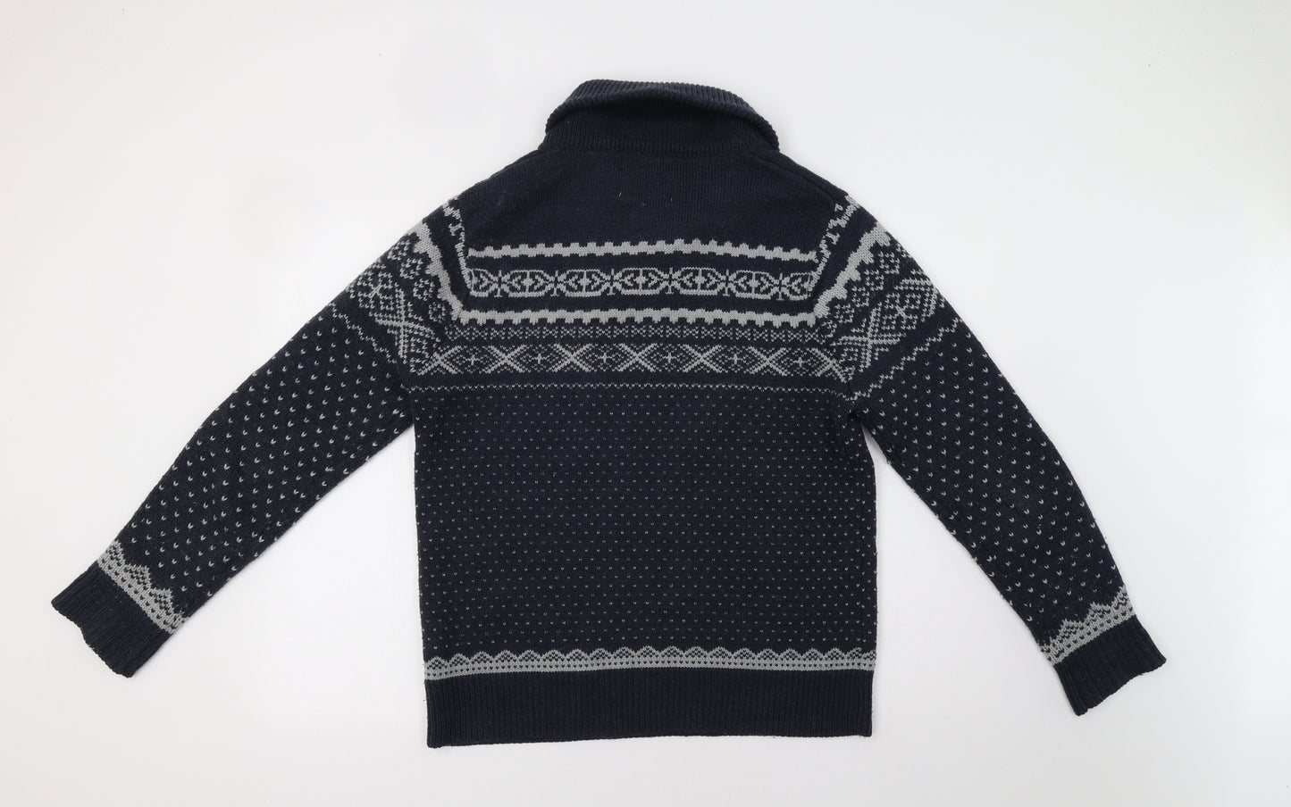 Topman Mens Blue Fair Isle  Pullover Jumper Size M