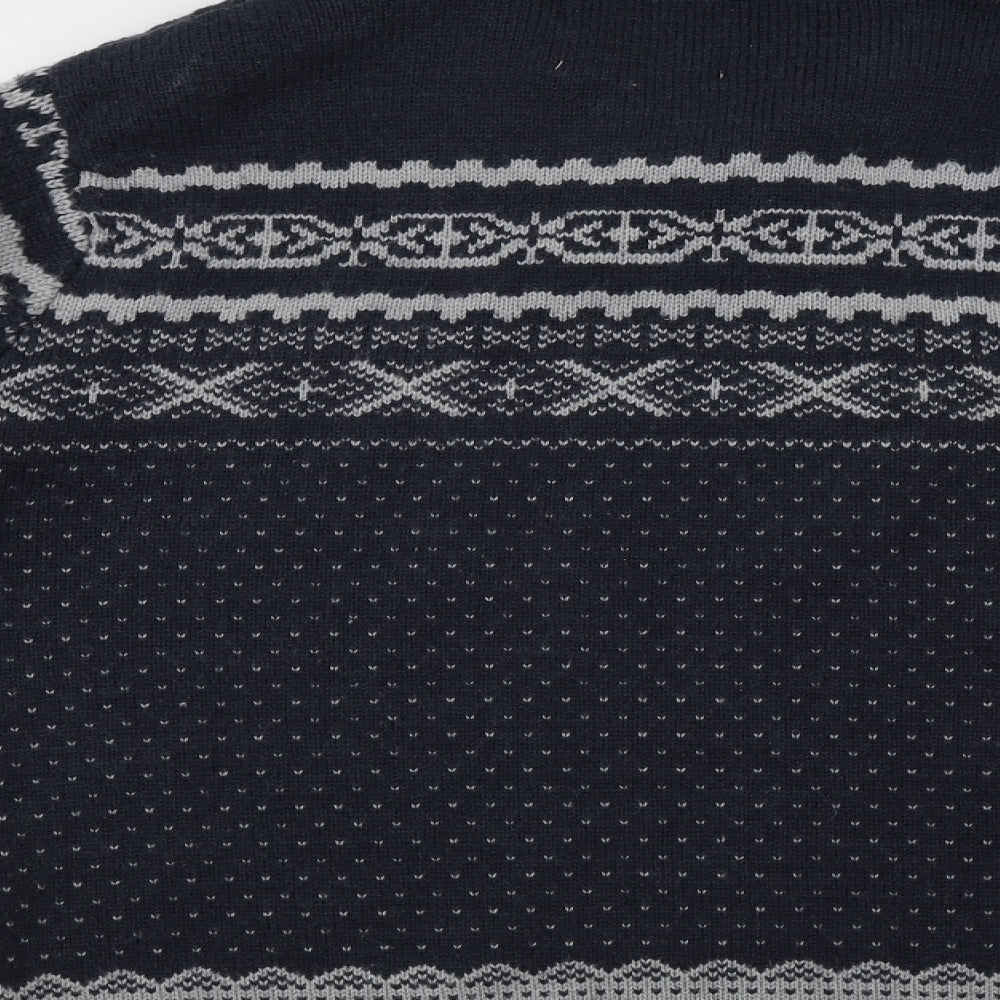 Topman Mens Blue Fair Isle  Pullover Jumper Size M