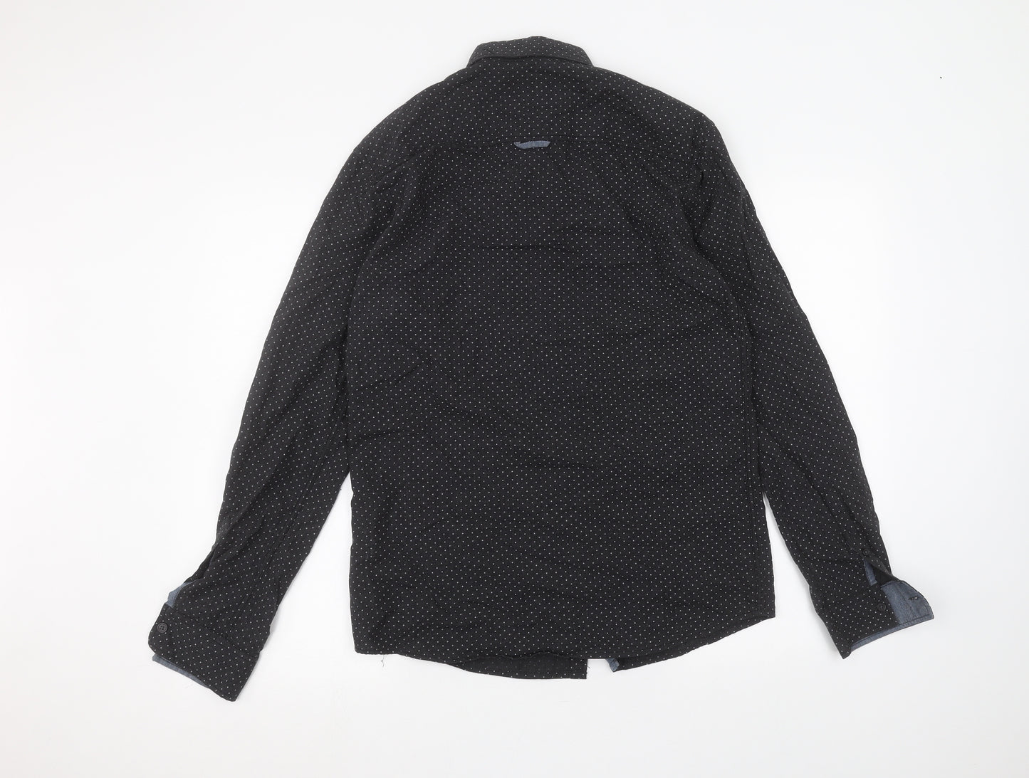 Brunswick Mens Black Polka Dot   Dress Shirt Size S