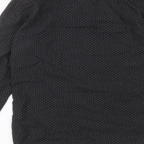 Brunswick Mens Black Polka Dot   Dress Shirt Size S