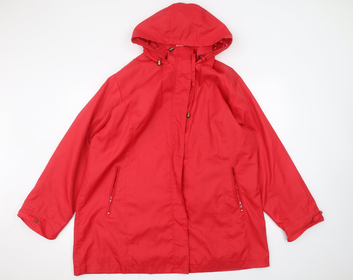 Preworn Womens Red   Rain Coat Coat Size 22
