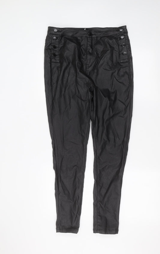 Front view of Very women’s black trousers, size UK 18, 28-inch leg
