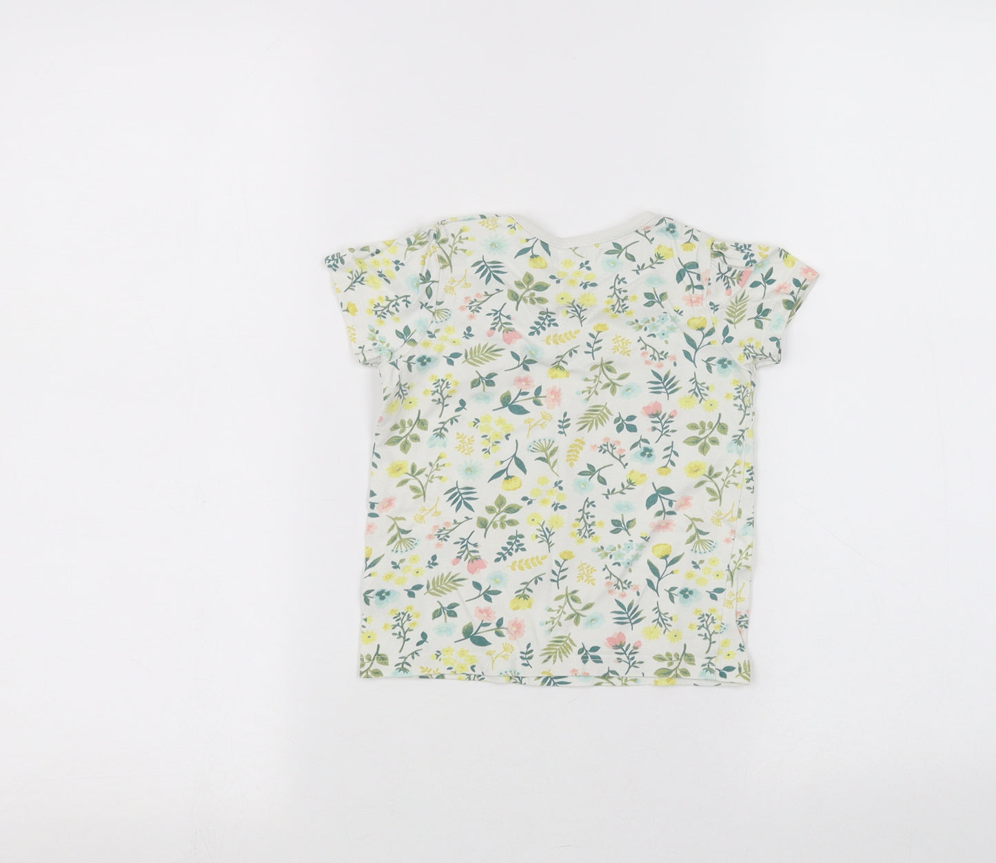 Nutmeg Baby White Floral  Basic T-Shirt Size 12-18 Months
